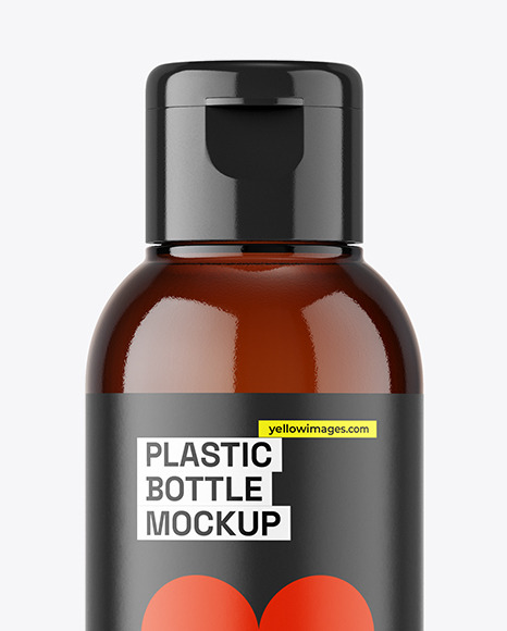 Amber Plastic Bottle Mockup