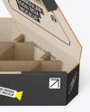 Two Opened Corrugated Triangular Boxes w/ Eggs Mockup