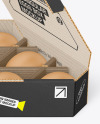 Two Opened Corrugated Triangular Boxes w/ Eggs Mockup