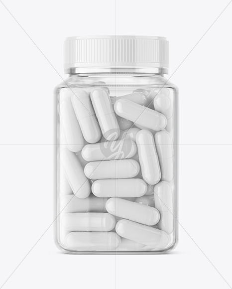 Clear Plastic Pills Bottle Mockup