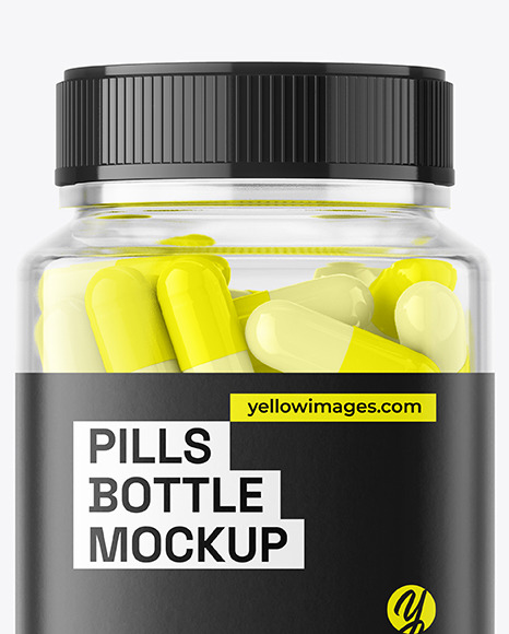 Clear Plastic Pills Bottle Mockup