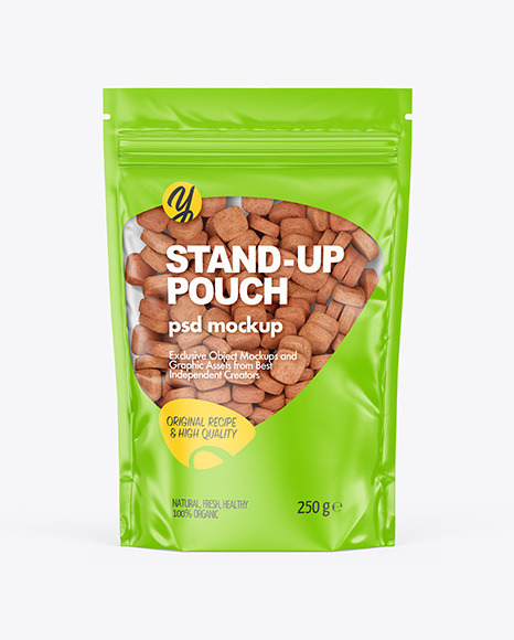 Stand-up Pouch with Pet Food Mockup