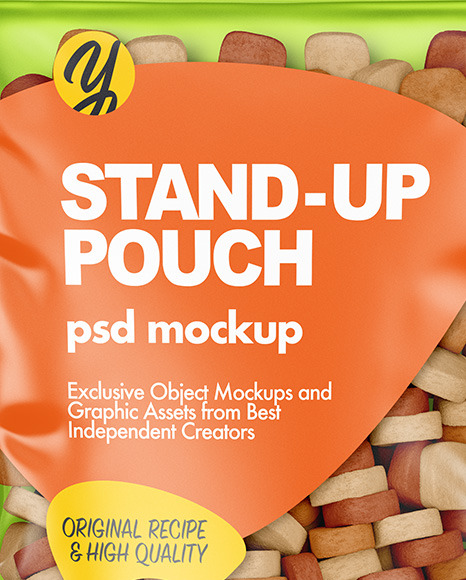 Stand-up Pouch with Pet Food Mockup