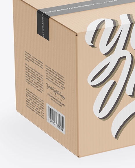 Kraft Paper Box w/ Tape Mockup