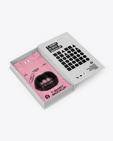 T-Shirt in Box Mockup