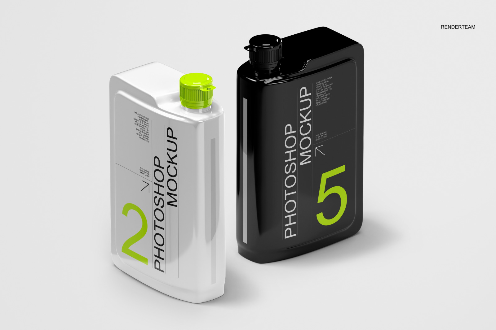 Engine Oil Bottle Mockup Set Engine Oil Bottle Mockup Set