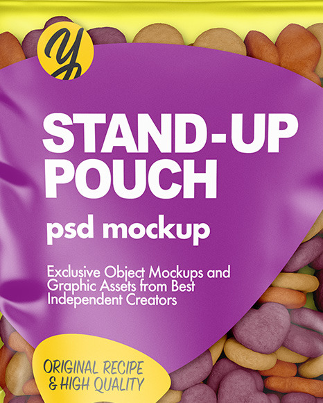 Stand-up Pouch with Pet Food Mockup