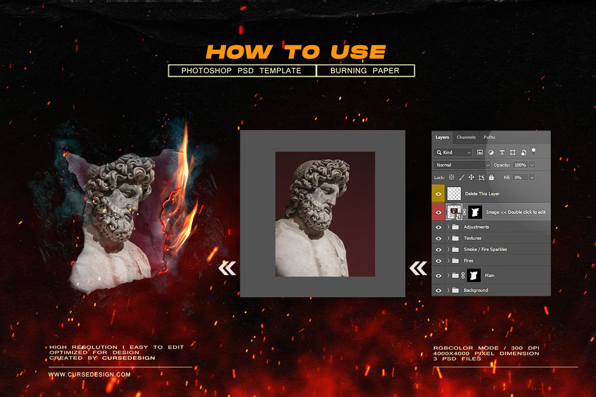 Burning Paper Templates Pack