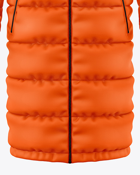 Men's Long Down Jacket Mockup - Front View