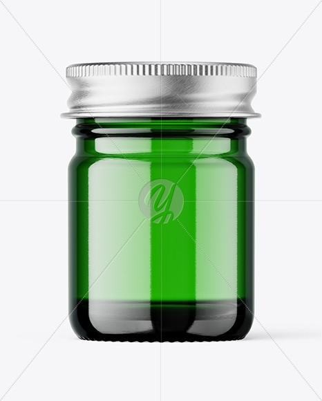 Green Glass Jar Mockup