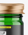 Green Glass Jar Mockup