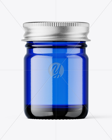 Blue Glass Jar Mockup