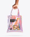 Holographic Shopping Bag in a Hand Mockup