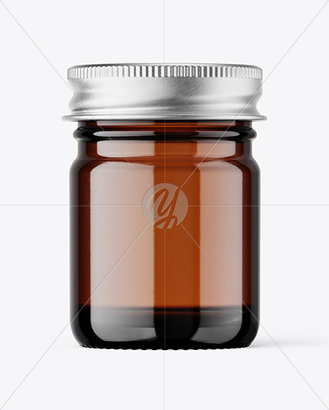 Amber Glass Jar Mockup