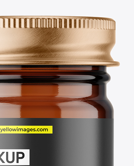 Amber Glass Jar Mockup