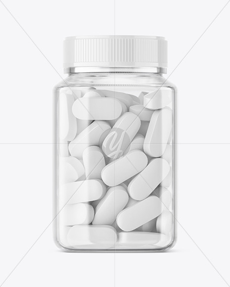 Clear Plastic Pills Bottle Mockup