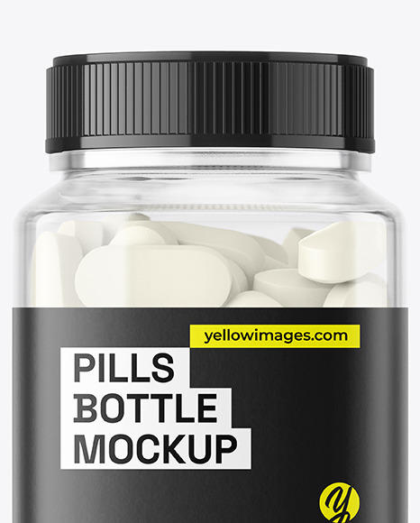 Clear Plastic Pills Bottle Mockup