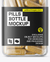 Clear Plastic Herbal Capsules Bottle Mockup