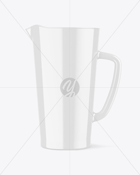 1L Glossy Straight Sided Jug Mockup