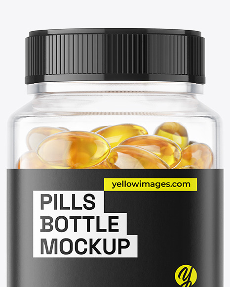 Clear Plastic Fish Oil Bottle Mockup