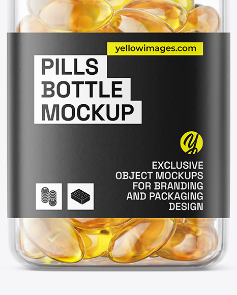 Clear Plastic Fish Oil Bottle Mockup