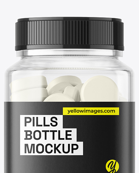 Clear Plastic Tablets Bottle Mockup