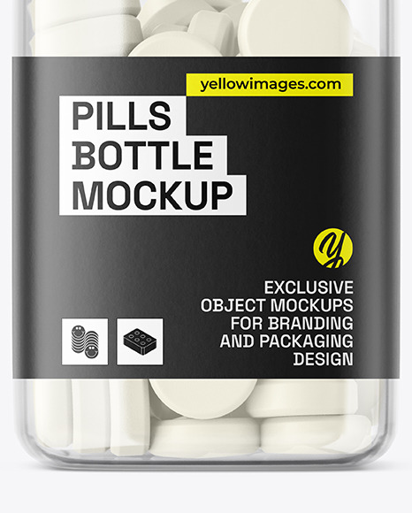 Clear Plastic Tablets Bottle Mockup