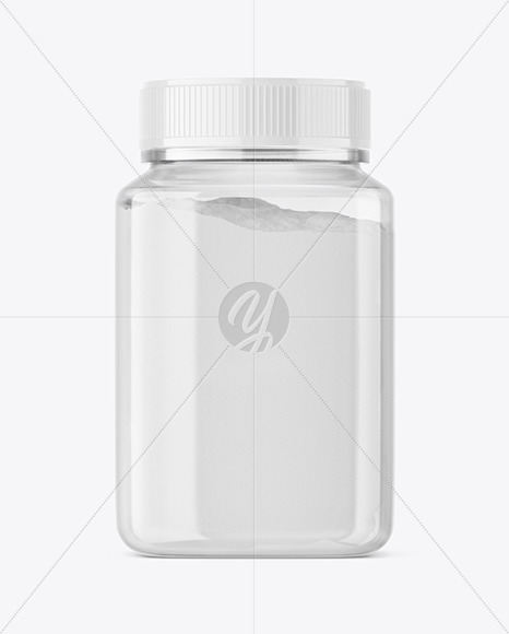 Clear Plastic Powder Bottle Mockup