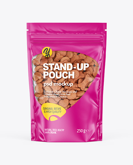 Stand-up Pouch with Pet Food Mockup