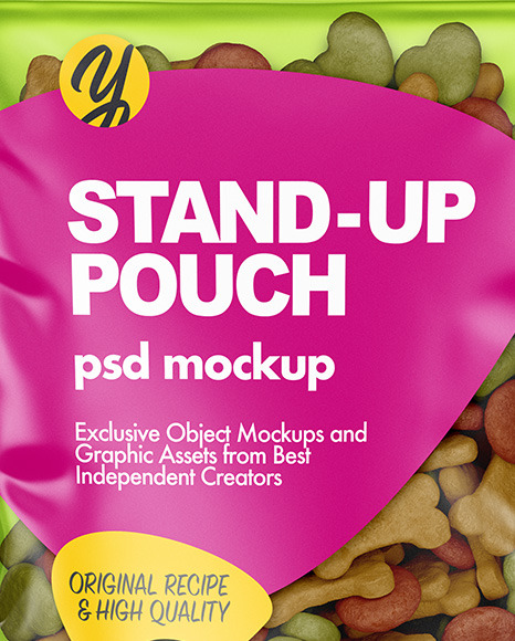 Stand-up Pouch with Pet Food Mockup