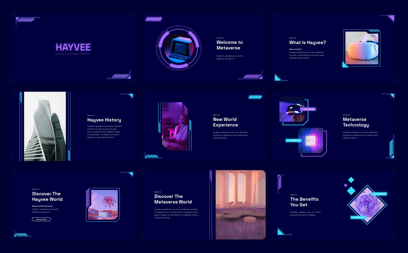 Hayvee - Metaverse & Virtual Reality Google Slides Template Hayvee - Metaverse & Virtual Reality Google Slides Template