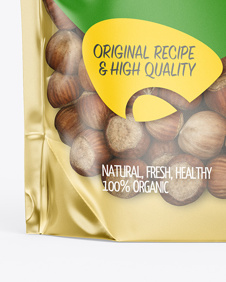 Stand-up Pouch with Hazelnuts Mockup