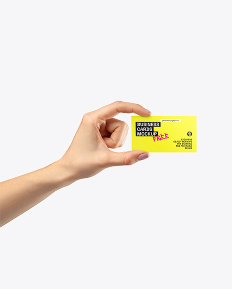 Business Card in a Hand Mockup