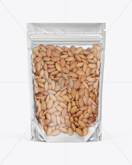 Stand-up Pouch with Almonds Mockup