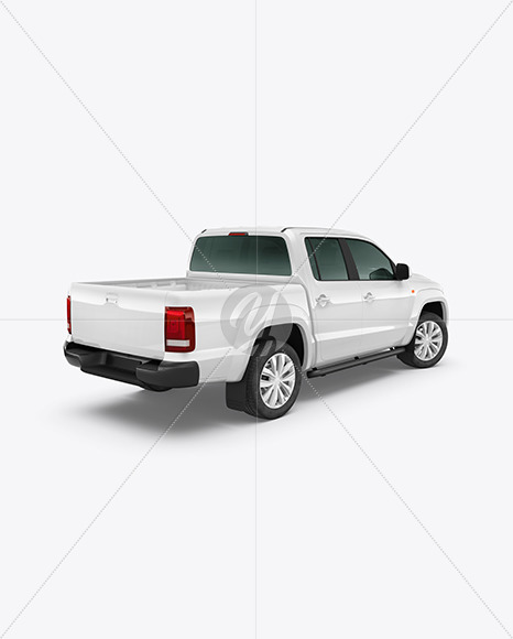 Pickup Truck Mockup - Back Half Side View