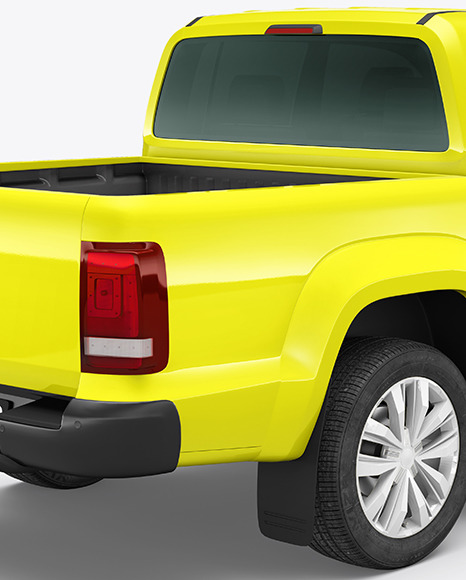 Pickup Truck Mockup - Back Half Side View