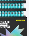 Display Stand with Metallic Cans Mockup