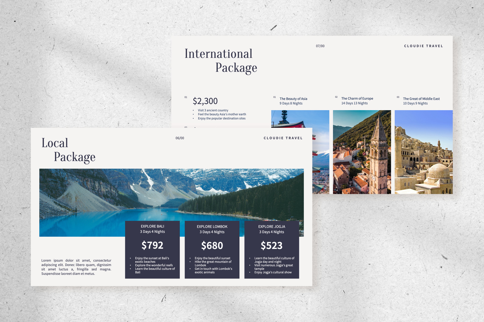Cloudie – clean white minimalist elegant travel presentation Cloudie – clean white minimalist elegant travel presentation