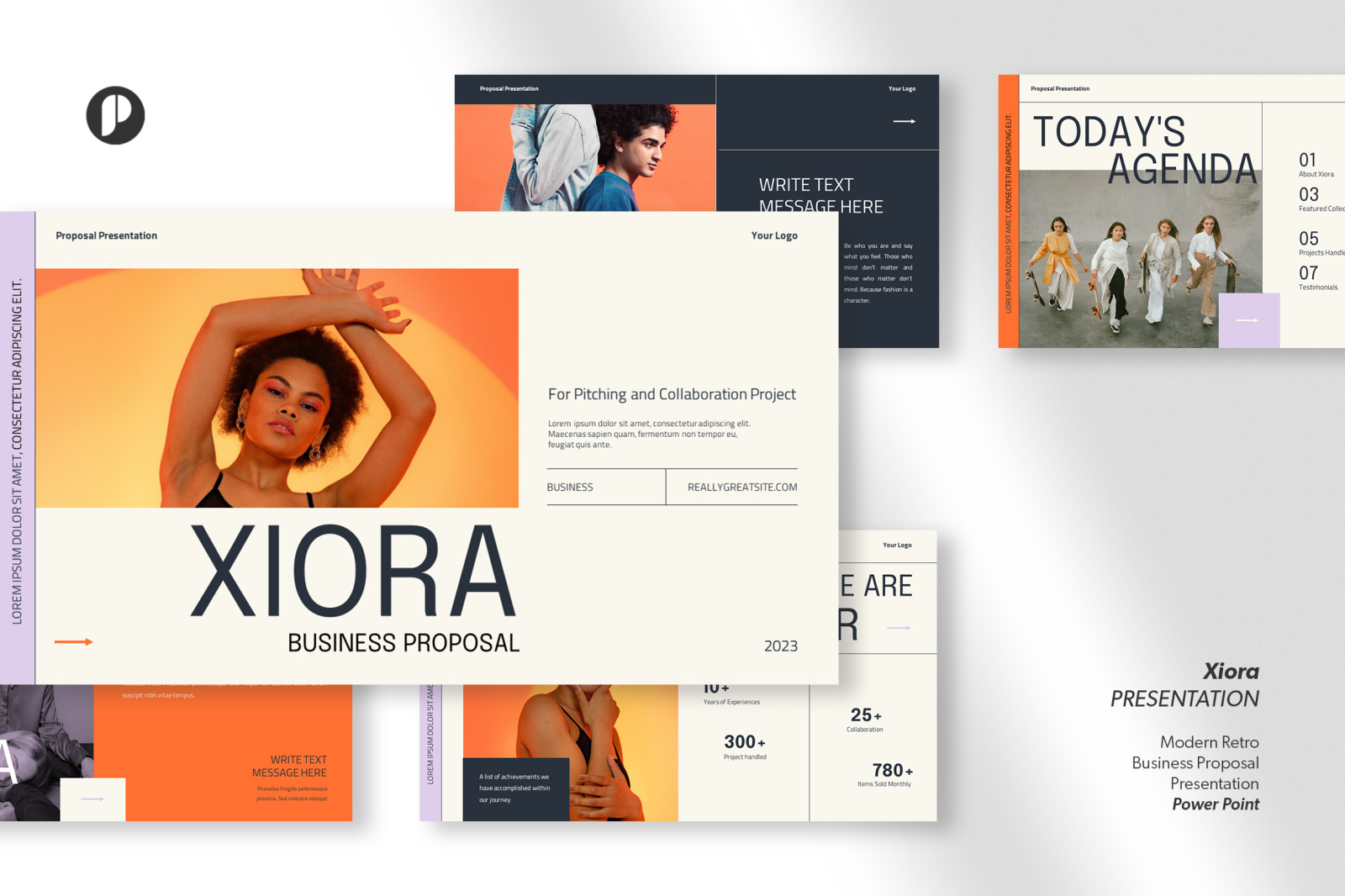 Xiora – modern retro business proposal presentation template