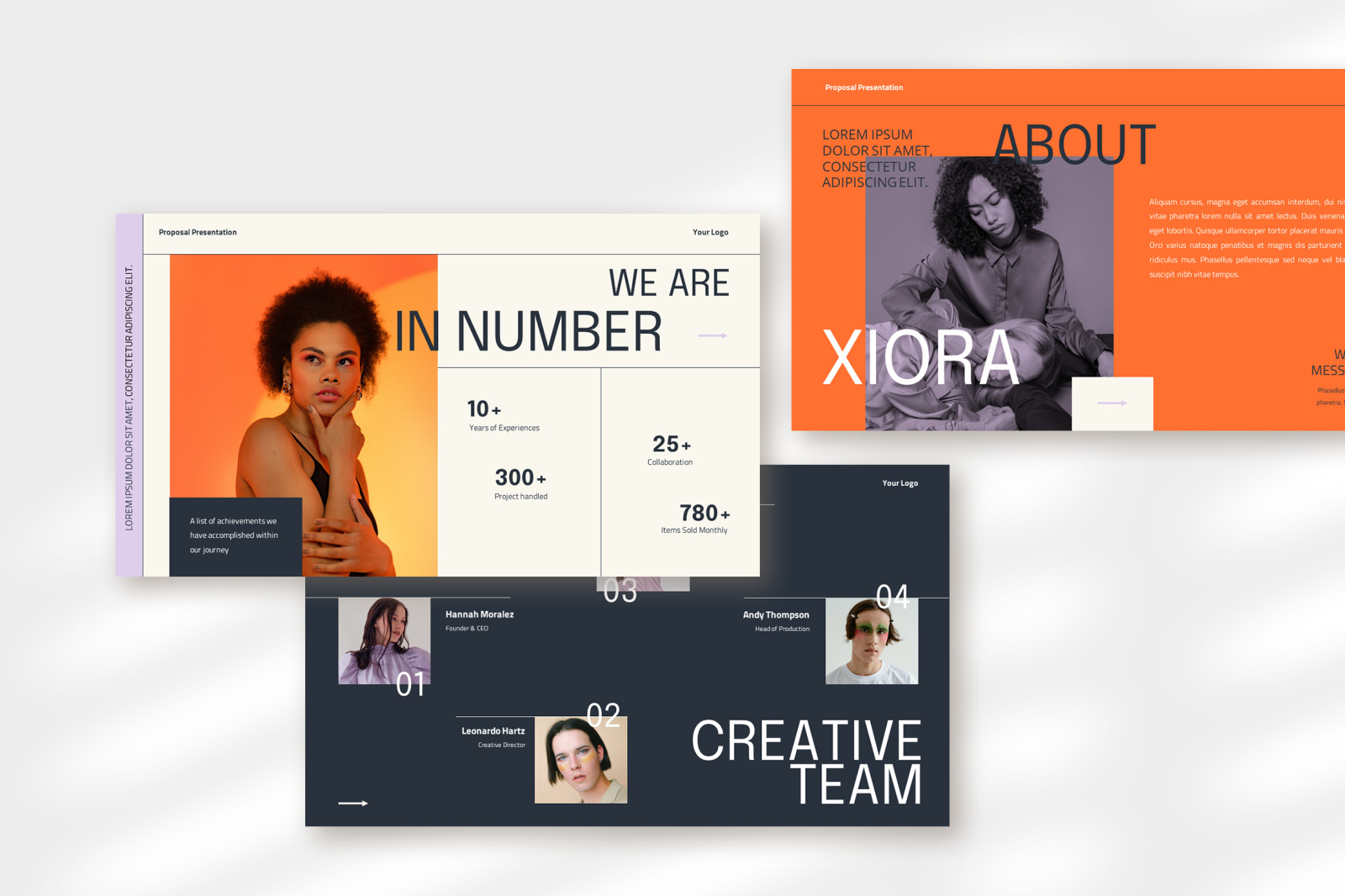 Xiora – modern retro business proposal presentation template