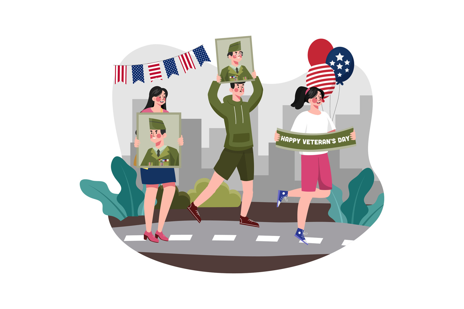 M665_Happy Veterans Day Illustration Pack M665_Happy Veterans Day Illustration Pack