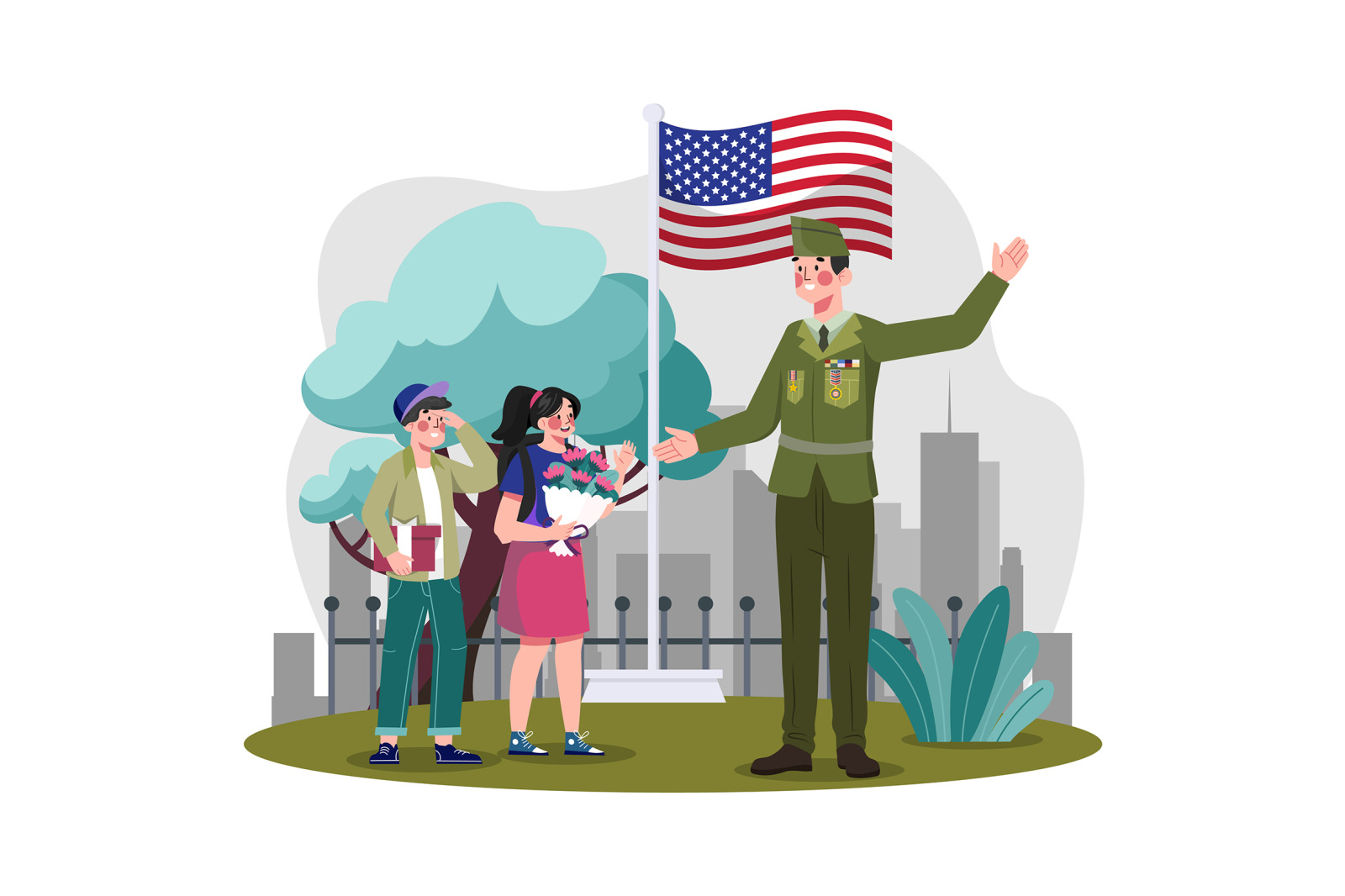 M665_Happy Veterans Day Illustration Pack