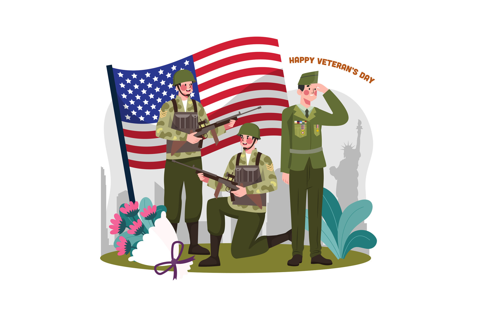 M665_Happy Veterans Day Illustration Pack