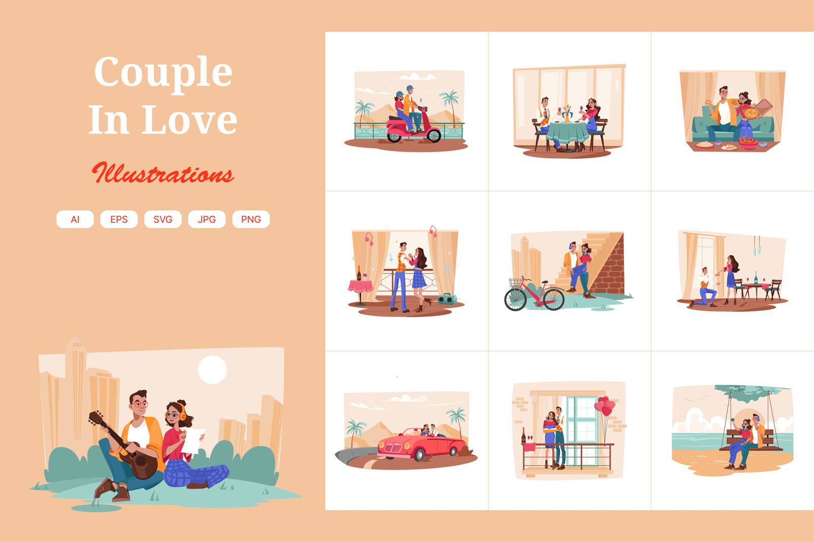 M667_Couple In Love Illustration Pack