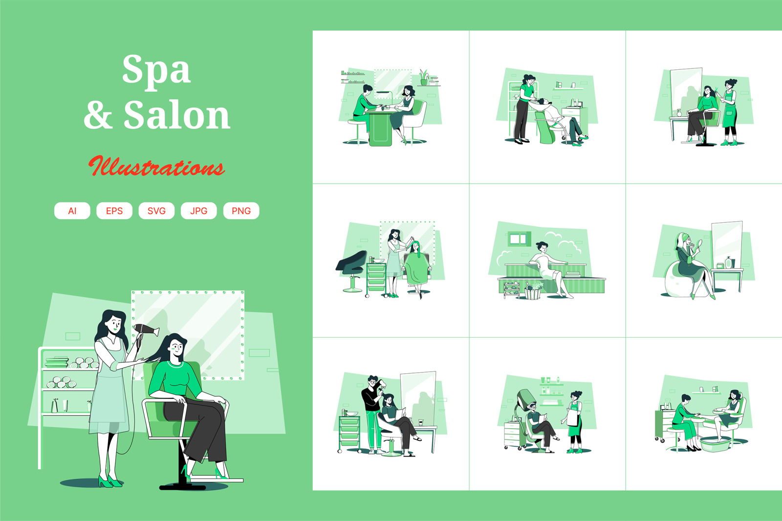 M669_Spa & Salon Illustration Pack M669_Spa & Salon Illustration Pack