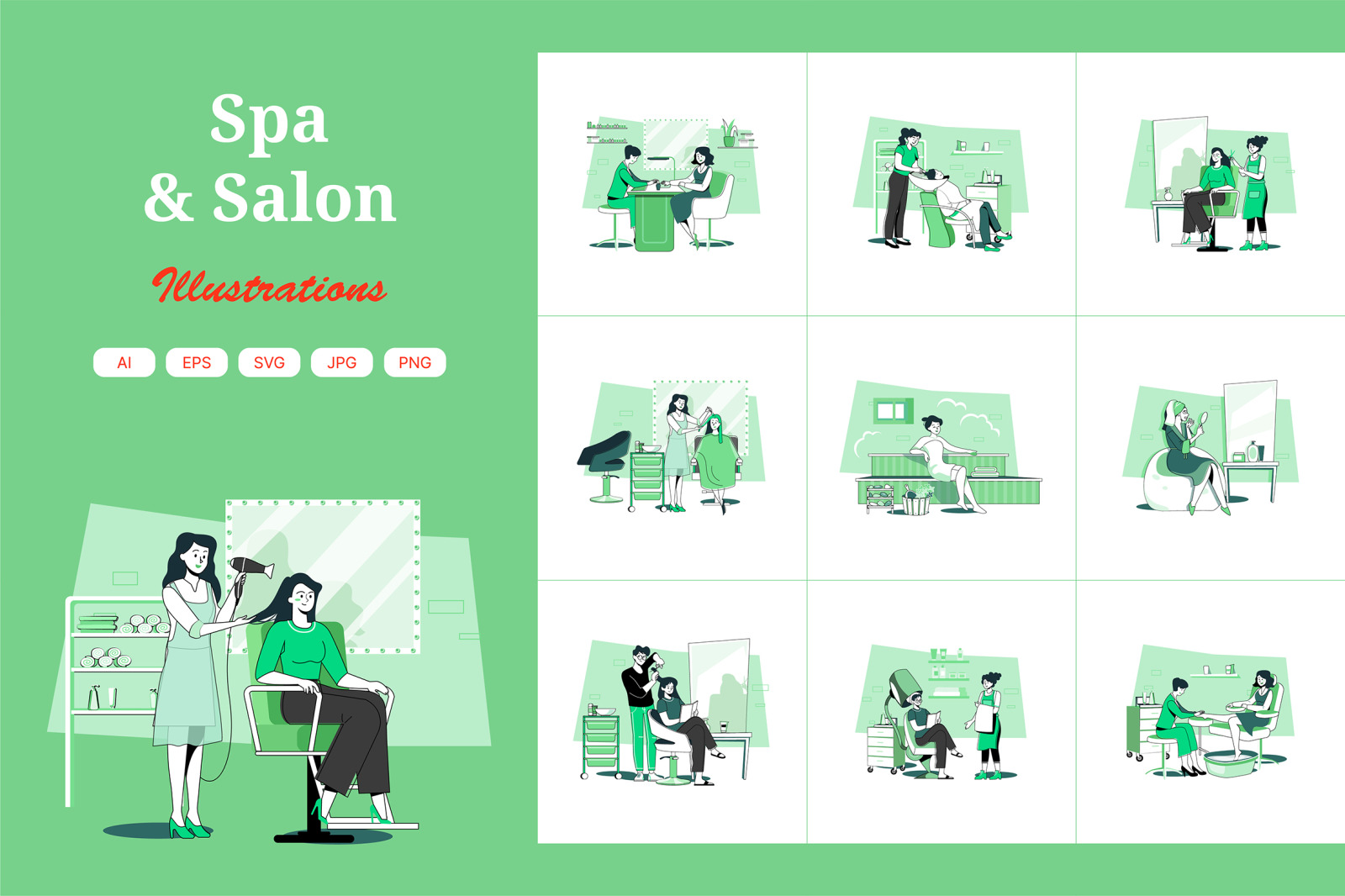 M669_Spa &amp; Salon Illustration Pack