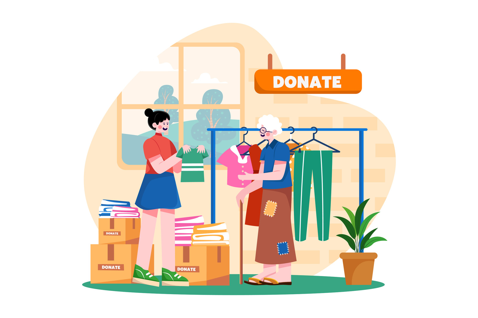 M671_Charity and Donation Illustration Pack M671_Charity and Donation Illustration Pack