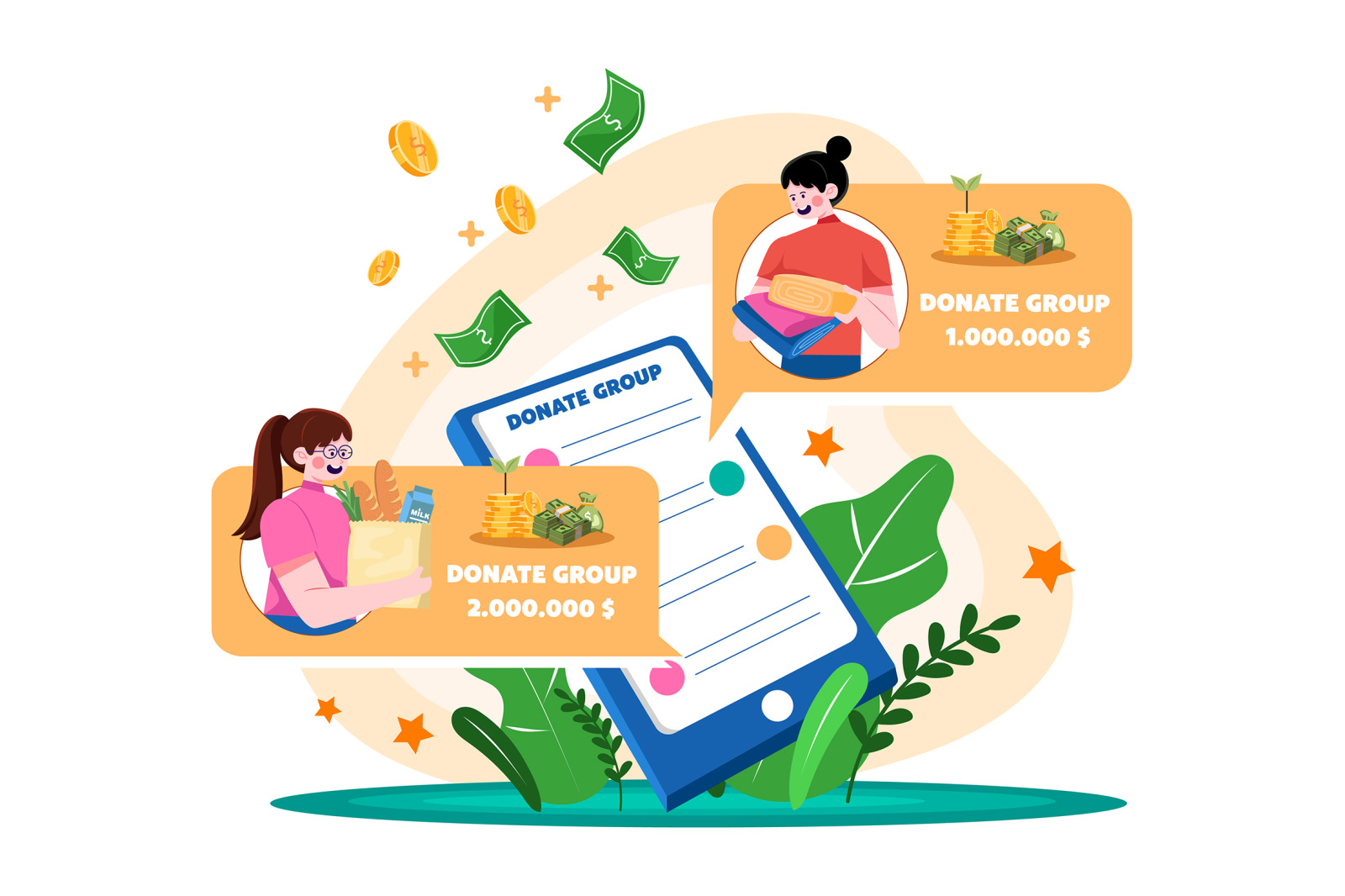 M671_Charity and Donation Illustration Pack M671_Charity and Donation Illustration Pack