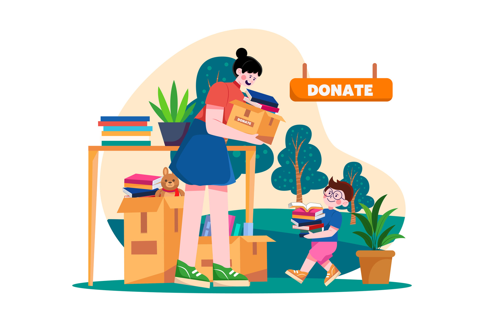 M671_Charity and Donation Illustration Pack M671_Charity and Donation Illustration Pack