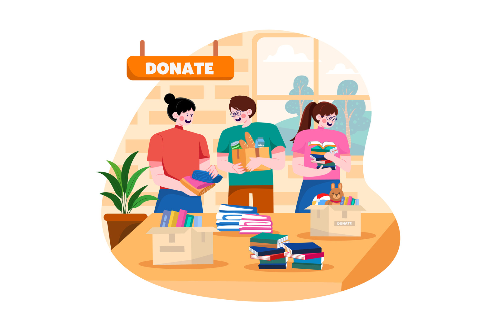 M671_Charity and Donation Illustration Pack M671_Charity and Donation Illustration Pack